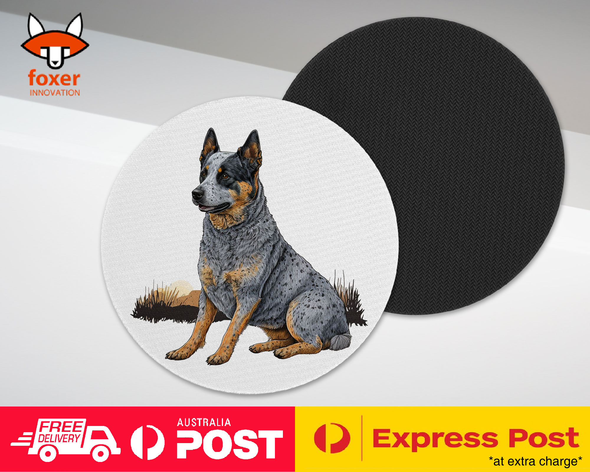 COASTER DRINKING PLACEMAT MAT|AUSTRALIAN CATTLE DOG PUPPY WATERCOLOR ART #1 - Picture 21 of 73