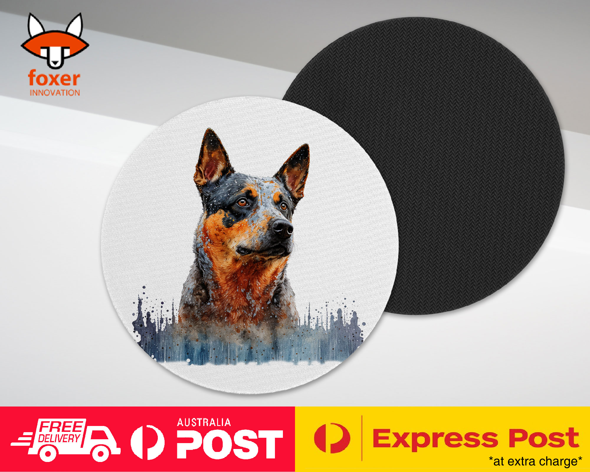 COASTER DRINKING PLACEMAT MAT|AUSTRALIAN CATTLE DOG PUPPY WATERCOLOR ART #1 - Picture 29 of 73