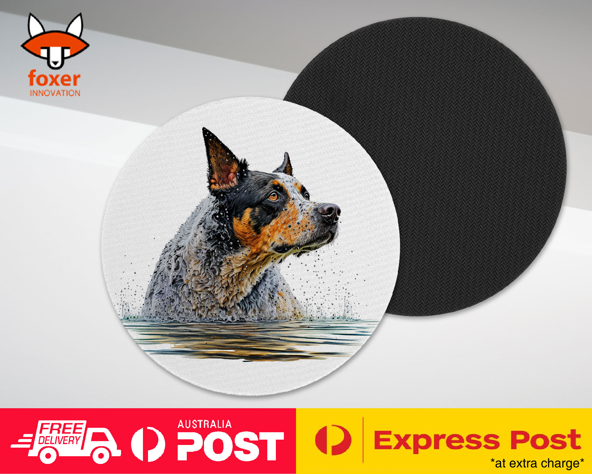 COASTER DRINKING PLACEMAT MAT|AUSTRALIAN CATTLE DOG PUPPY WATERCOLOR ART #1 - Picture 37 of 73