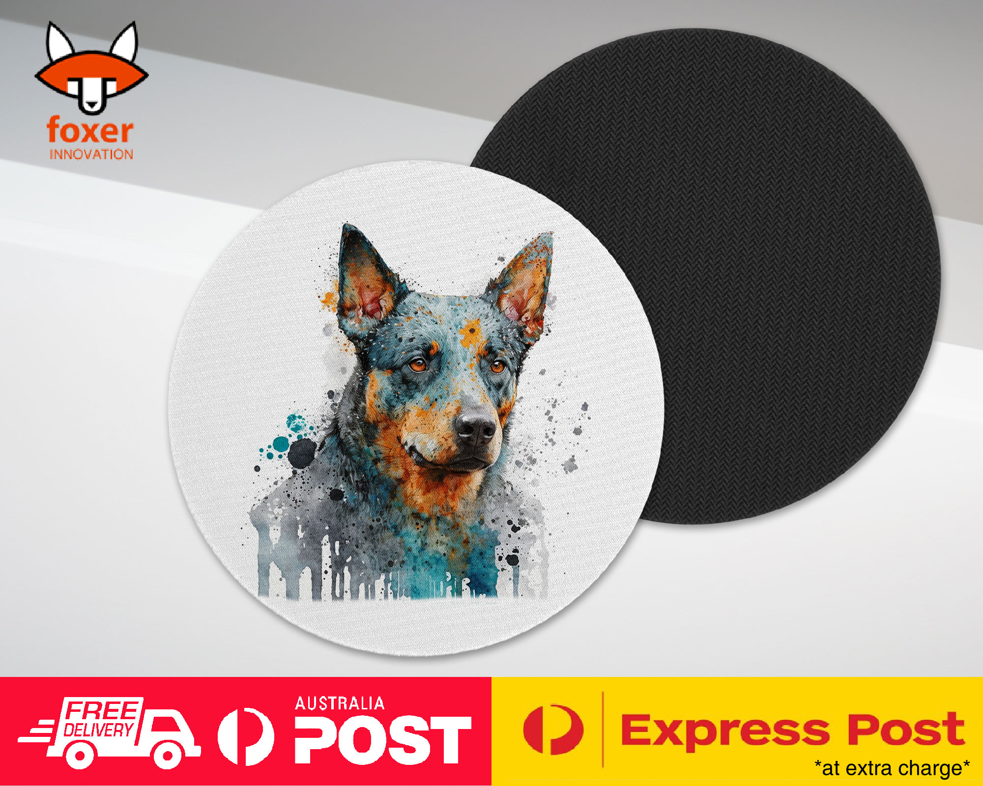 COASTER DRINKING PLACEMAT MAT|AUSTRALIAN CATTLE DOG PUPPY WATERCOLOR ART #1 - Picture 53 of 73