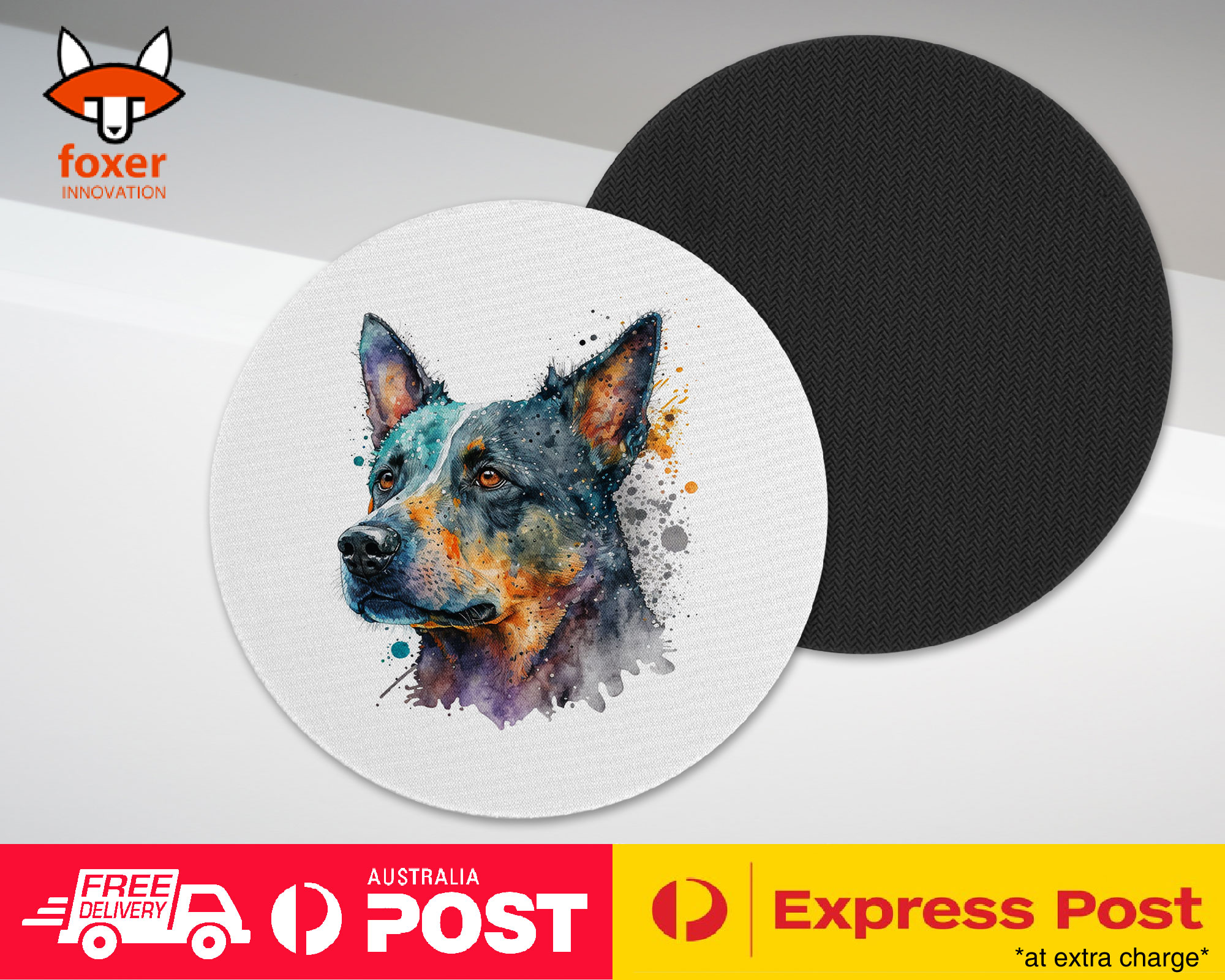 COASTER DRINKING PLACEMAT MAT|AUSTRALIAN CATTLE DOG PUPPY WATERCOLOR ART #1 - Picture 61 of 73