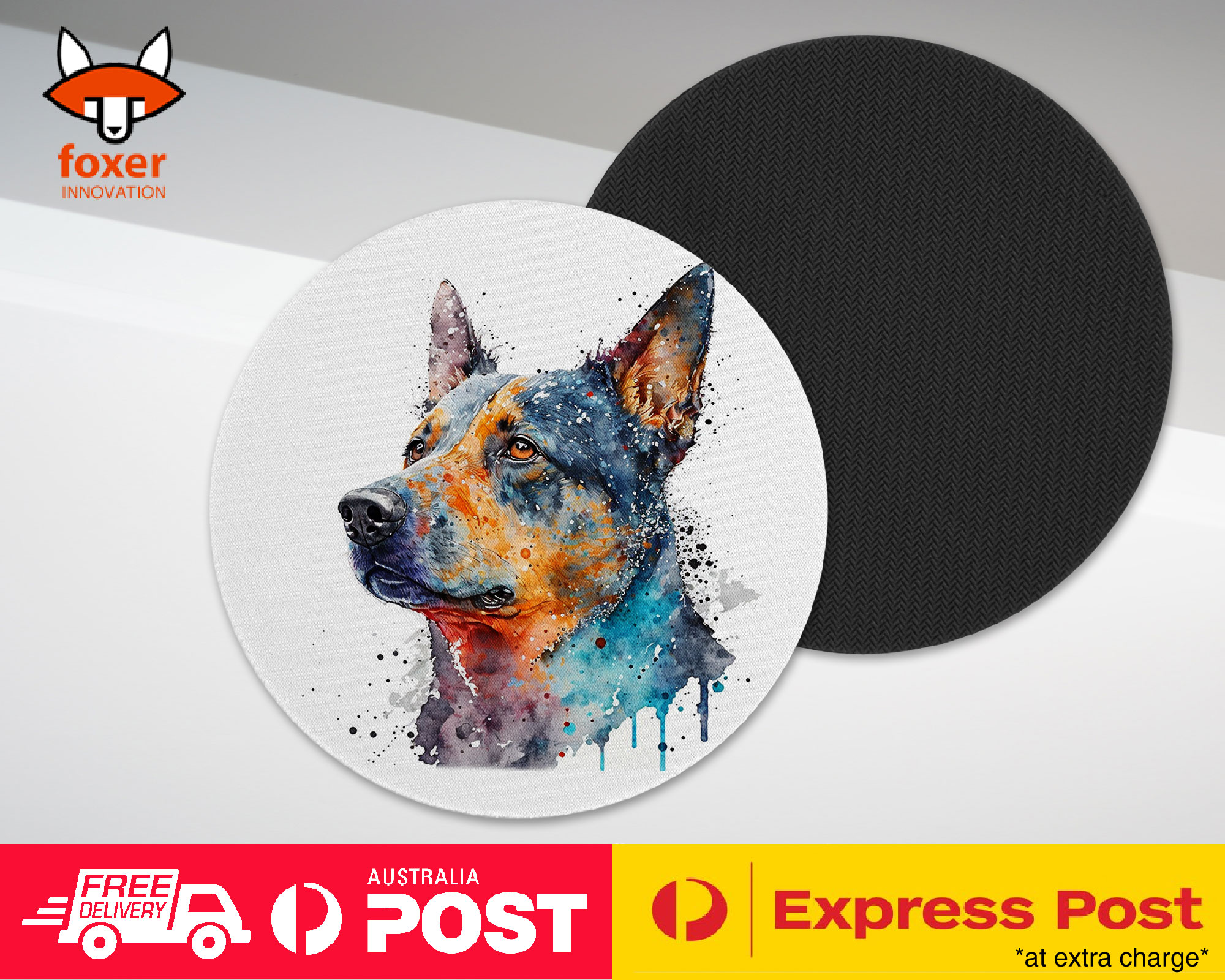 COASTER DRINKING PLACEMAT MAT|AUSTRALIAN CATTLE DOG PUPPY WATERCOLOR ART #1 - Picture 69 of 73