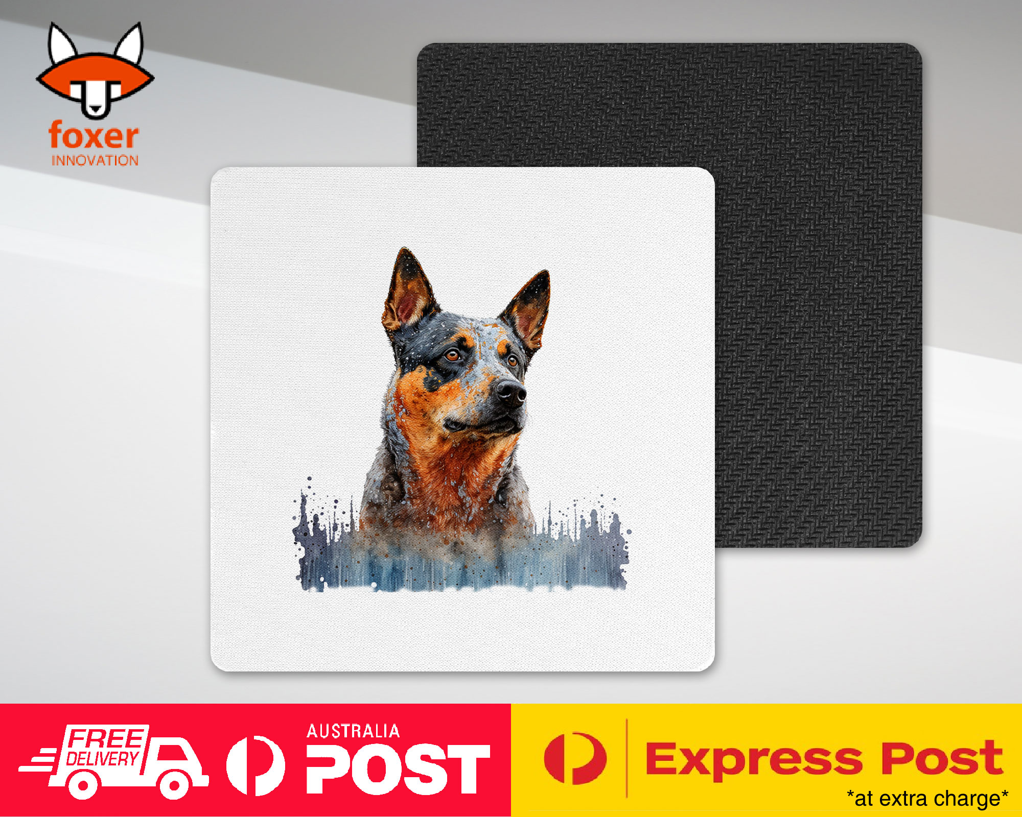 COASTER DRINKING PLACEMAT MAT|AUSTRALIAN CATTLE DOG PUPPY WATERCOLOR ART #1 - Picture 28 of 73