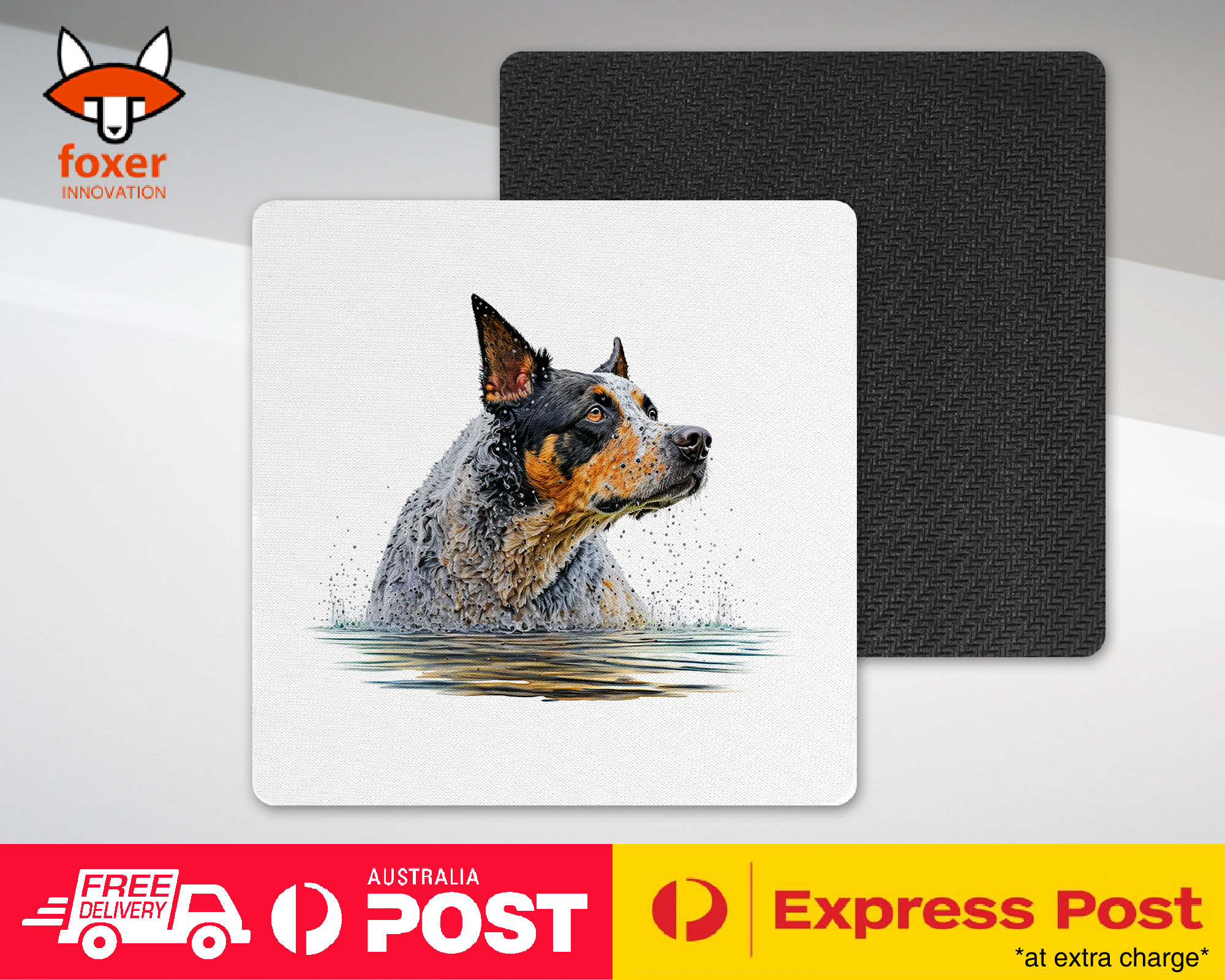 COASTER DRINKING PLACEMAT MAT|AUSTRALIAN CATTLE DOG PUPPY WATERCOLOR ART #1 - Picture 36 of 73