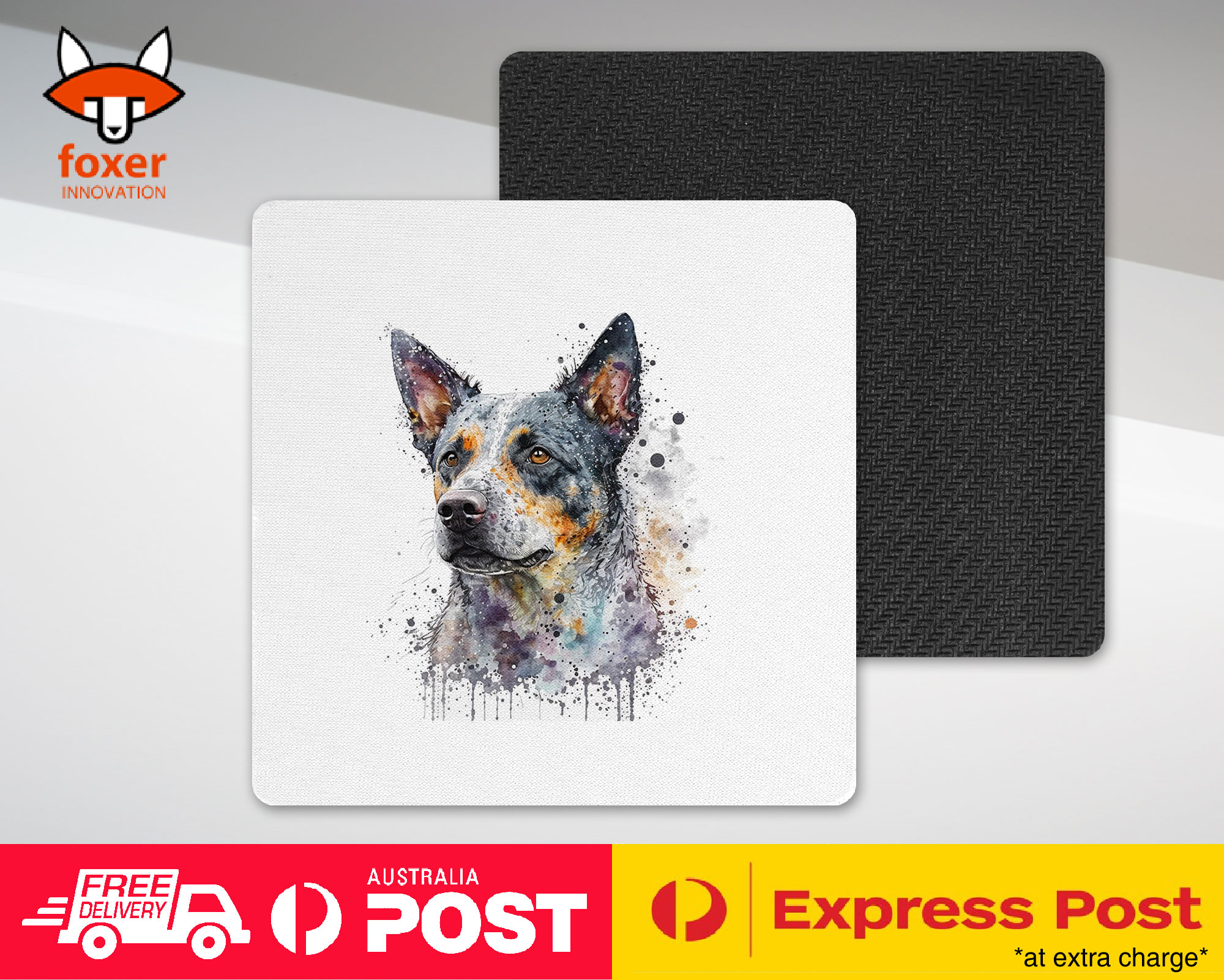 COASTER DRINKING PLACEMAT MAT|AUSTRALIAN CATTLE DOG PUPPY WATERCOLOR ART #1 - Picture 44 of 73