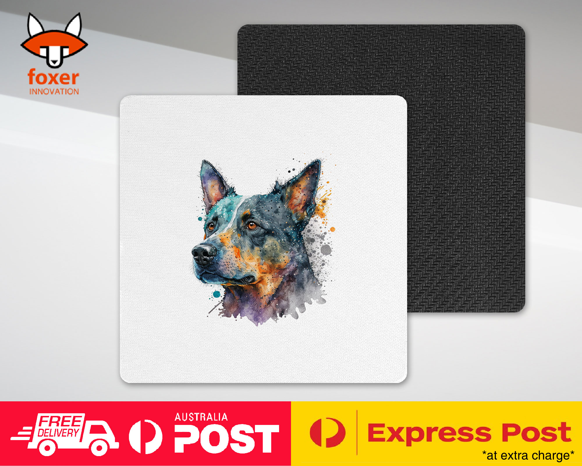 COASTER DRINKING PLACEMAT MAT|AUSTRALIAN CATTLE DOG PUPPY WATERCOLOR ART #1 - Picture 60 of 73