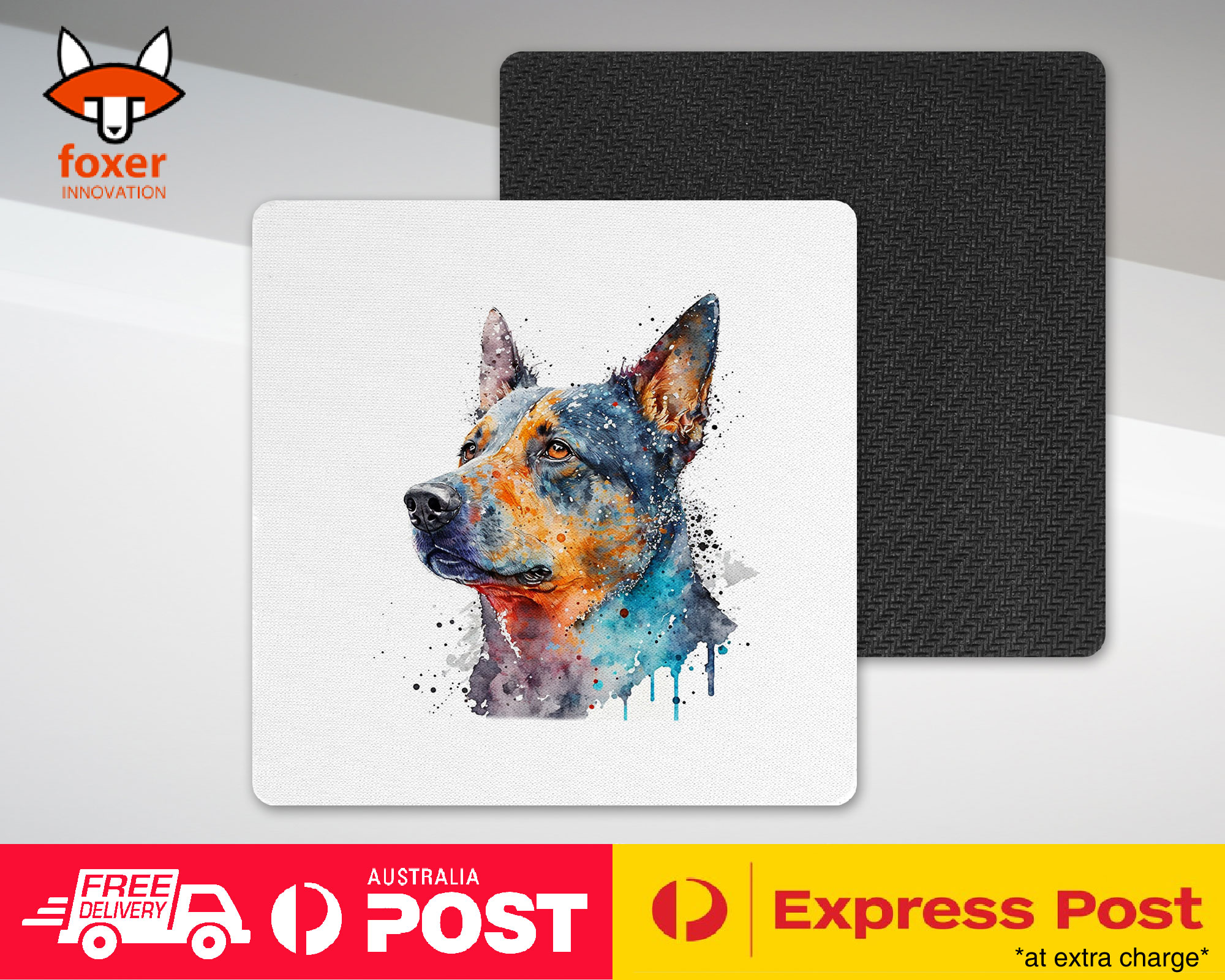 COASTER DRINKING PLACEMAT MAT|AUSTRALIAN CATTLE DOG PUPPY WATERCOLOR ART #1 - Picture 68 of 73