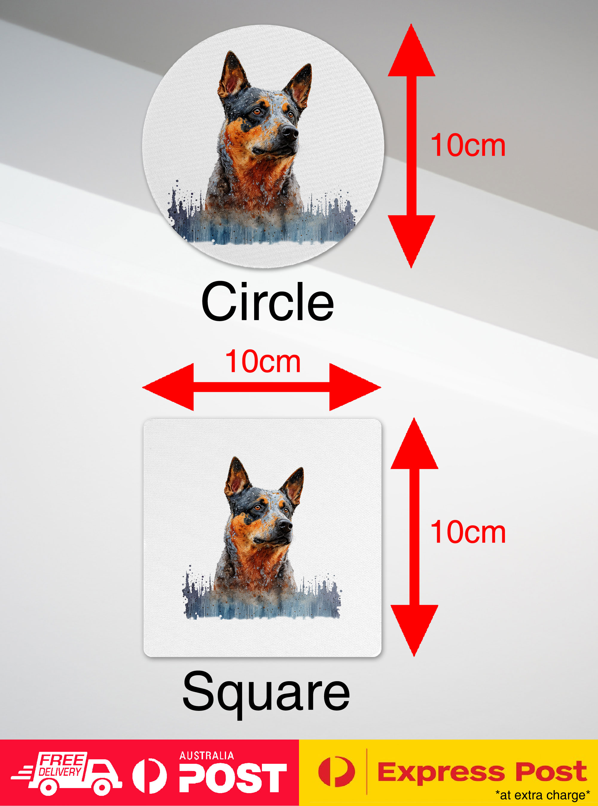 COASTER DRINKING PLACEMAT MAT|AUSTRALIAN CATTLE DOG PUPPY WATERCOLOR ART #1 - Picture 27 of 73