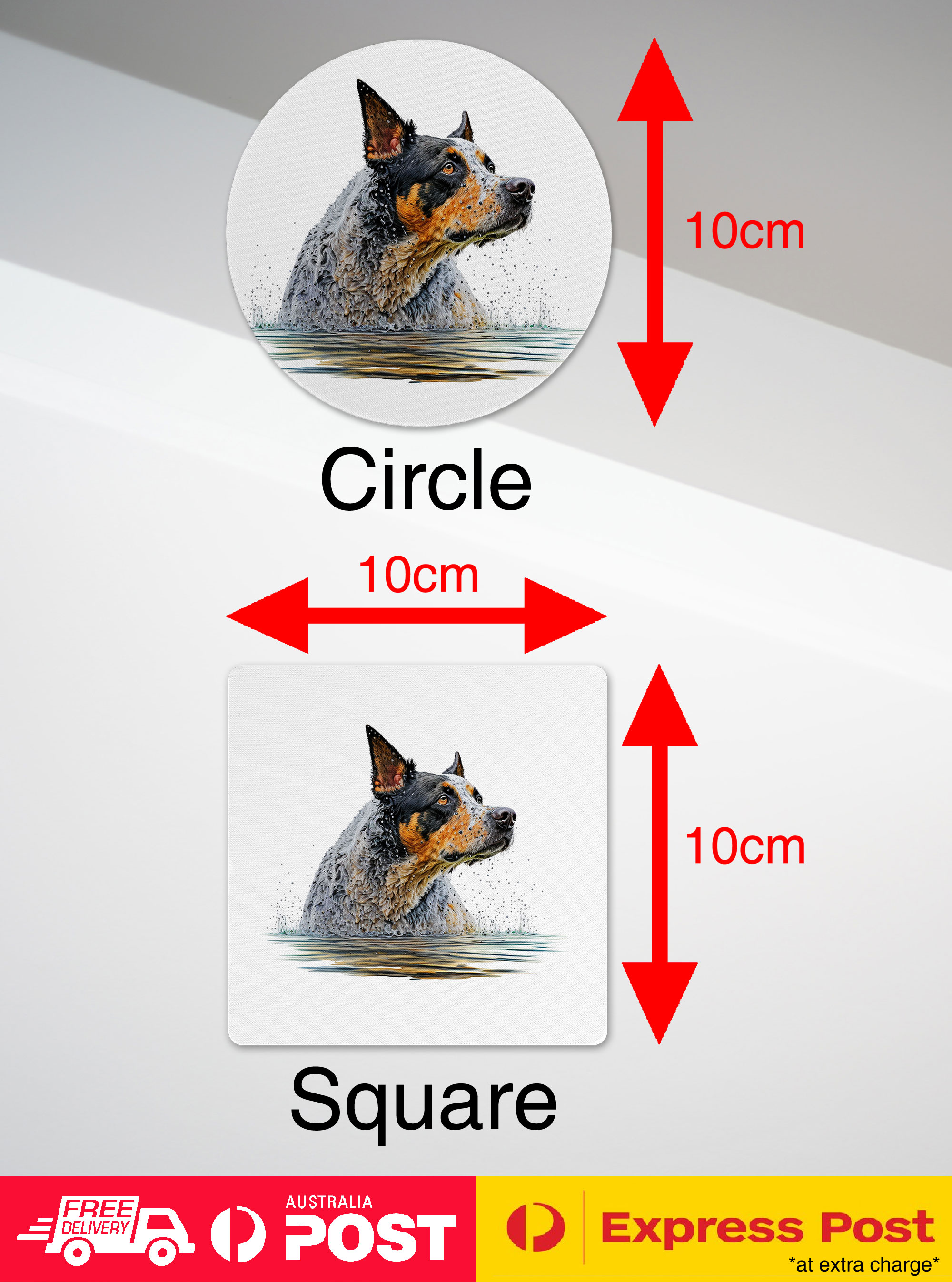 COASTER DRINKING PLACEMAT MAT|AUSTRALIAN CATTLE DOG PUPPY WATERCOLOR ART #1 - Picture 35 of 73