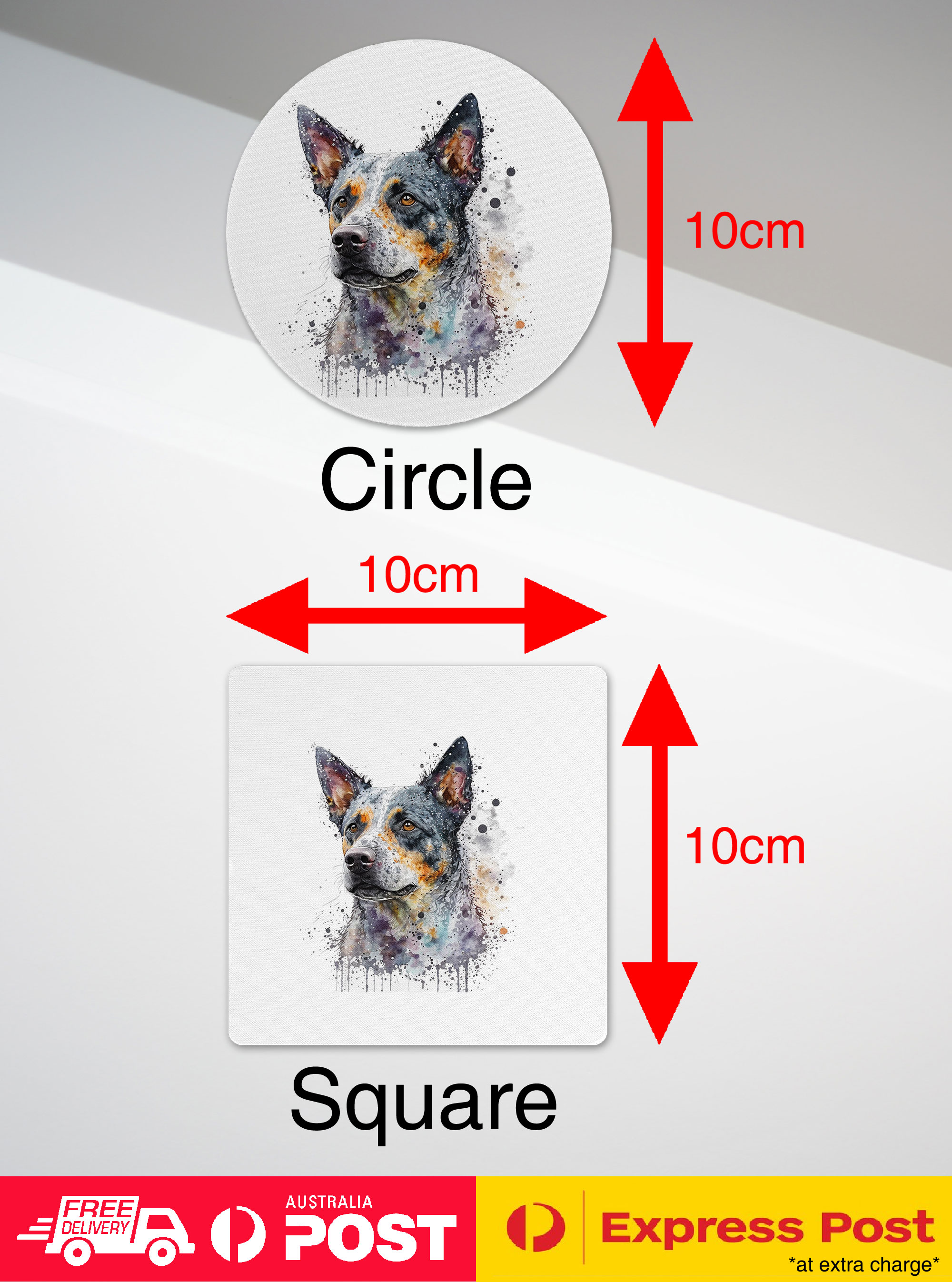 COASTER DRINKING PLACEMAT MAT|AUSTRALIAN CATTLE DOG PUPPY WATERCOLOR ART #1 - Picture 43 of 73