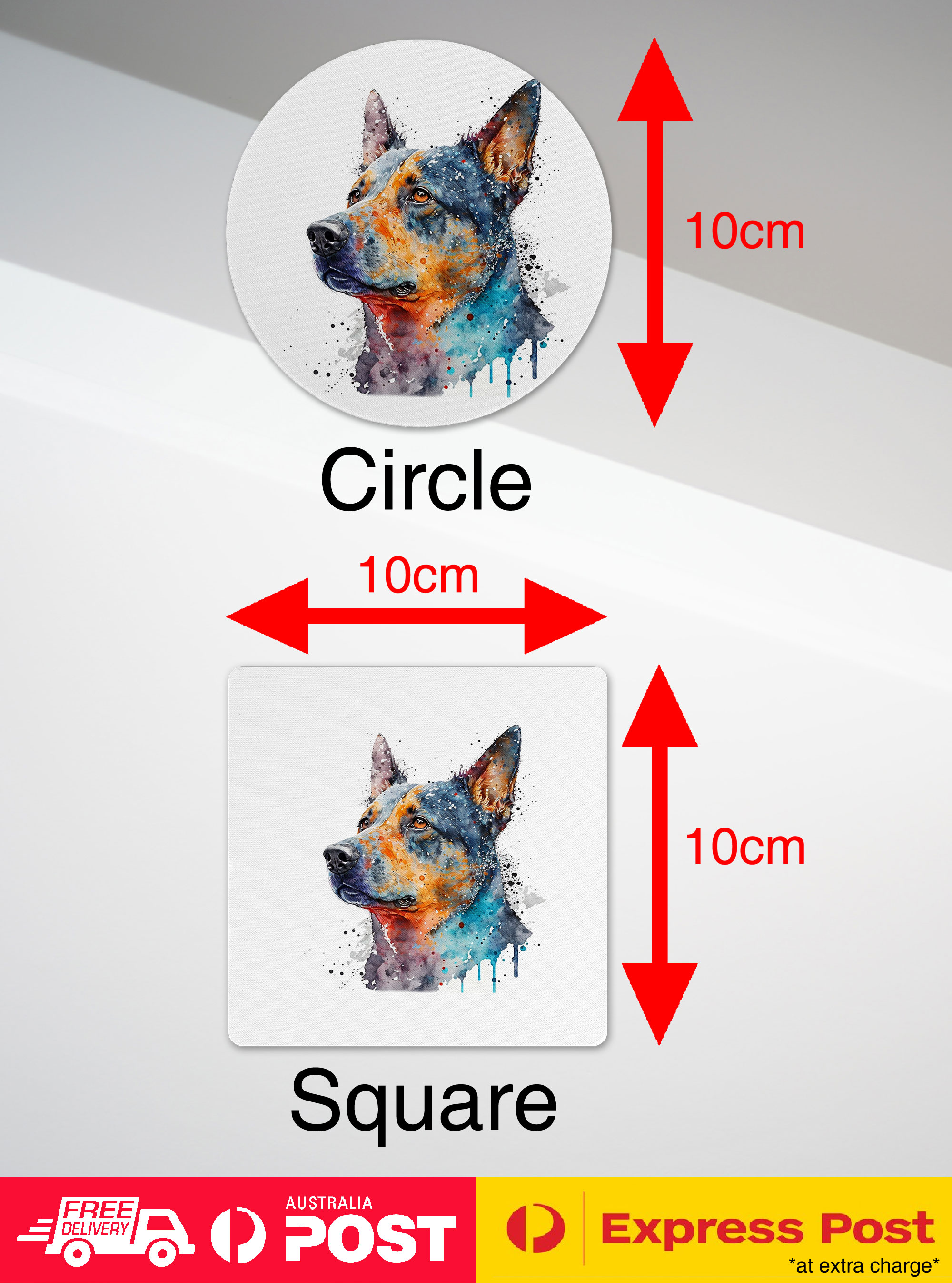 COASTER DRINKING PLACEMAT MAT|AUSTRALIAN CATTLE DOG PUPPY WATERCOLOR ART #1 - Picture 67 of 73
