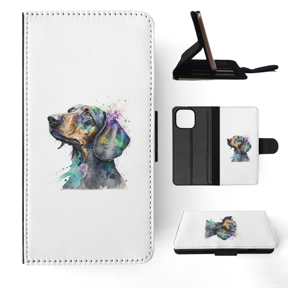 FLIP CASE FOR APPLE IPHONE|DACHSHUND DOG PUPPY CANINE WATERCOLOR ART #1 - Picture 23 of 64