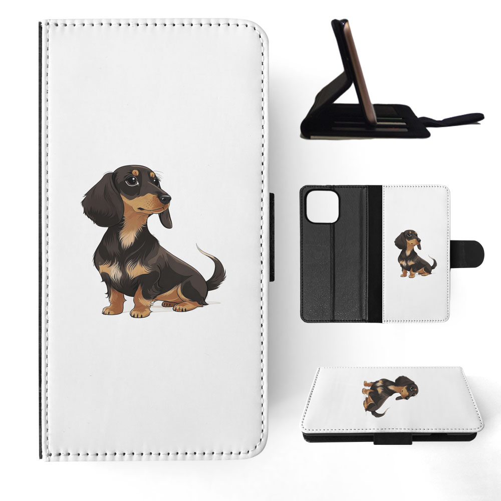 FLIP CASE FOR APPLE IPHONE|DACHSHUND DOG PUPPY CANINE WATERCOLOR ART #1 - Picture 30 of 64