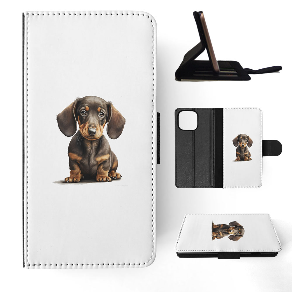 FLIP CASE FOR APPLE IPHONE|DACHSHUND DOG PUPPY CANINE WATERCOLOR ART #1 - Picture 44 of 64