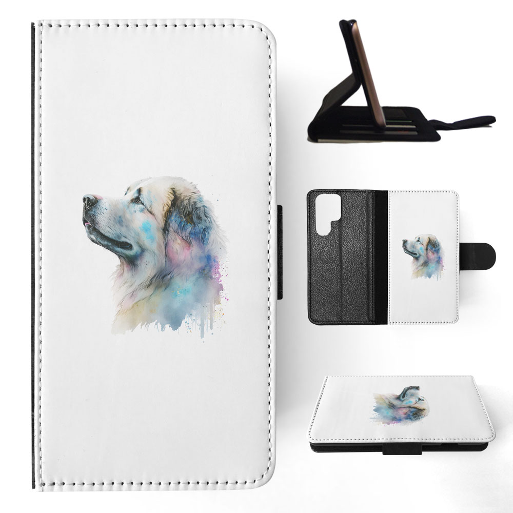 FUNDA ABATIBLE PARA SAMSUNG GALAXY|PIRENAICO PERRO DE MONTAÑA CACHORRO ACUARELA ART #1 - Imagen 9 de 64