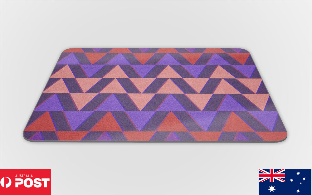 MOUSE PAD DESK MAT ANTI-SLIP|COLORFUL GEOMETRIC TRIANGLE TRIANGLUAR PATTERN #2 - Picture 3 of 28