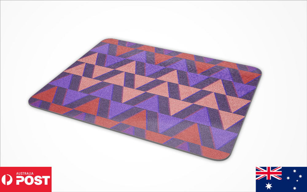 MOUSE PAD DESK MAT ANTI-SLIP|COLORFUL GEOMETRIC TRIANGLE TRIANGLUAR PATTERN #2 - Picture 4 of 28