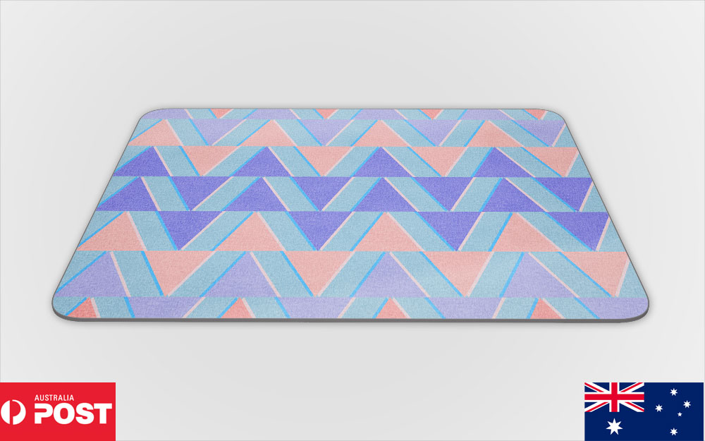 MOUSE PAD DESK MAT ANTI-SLIP|COLORFUL GEOMETRIC TRIANGLE TRIANGLUAR PATTERN #2 - Picture 9 of 28
