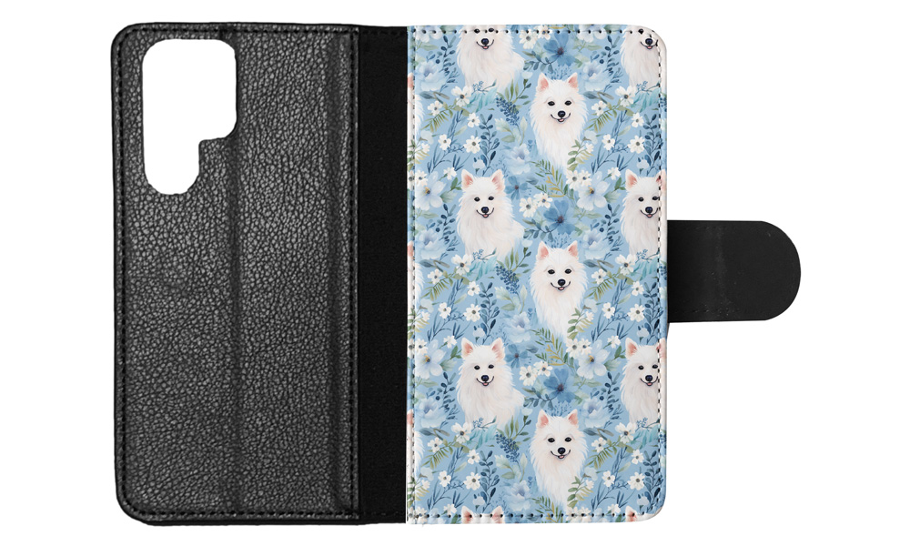 FLIP CASE FOR SAMSUNG GALAXY|CUTE AMERICAN ESKIMO DOG PUPPY CANINE PATTERN #A1 - Picture 5 of 36