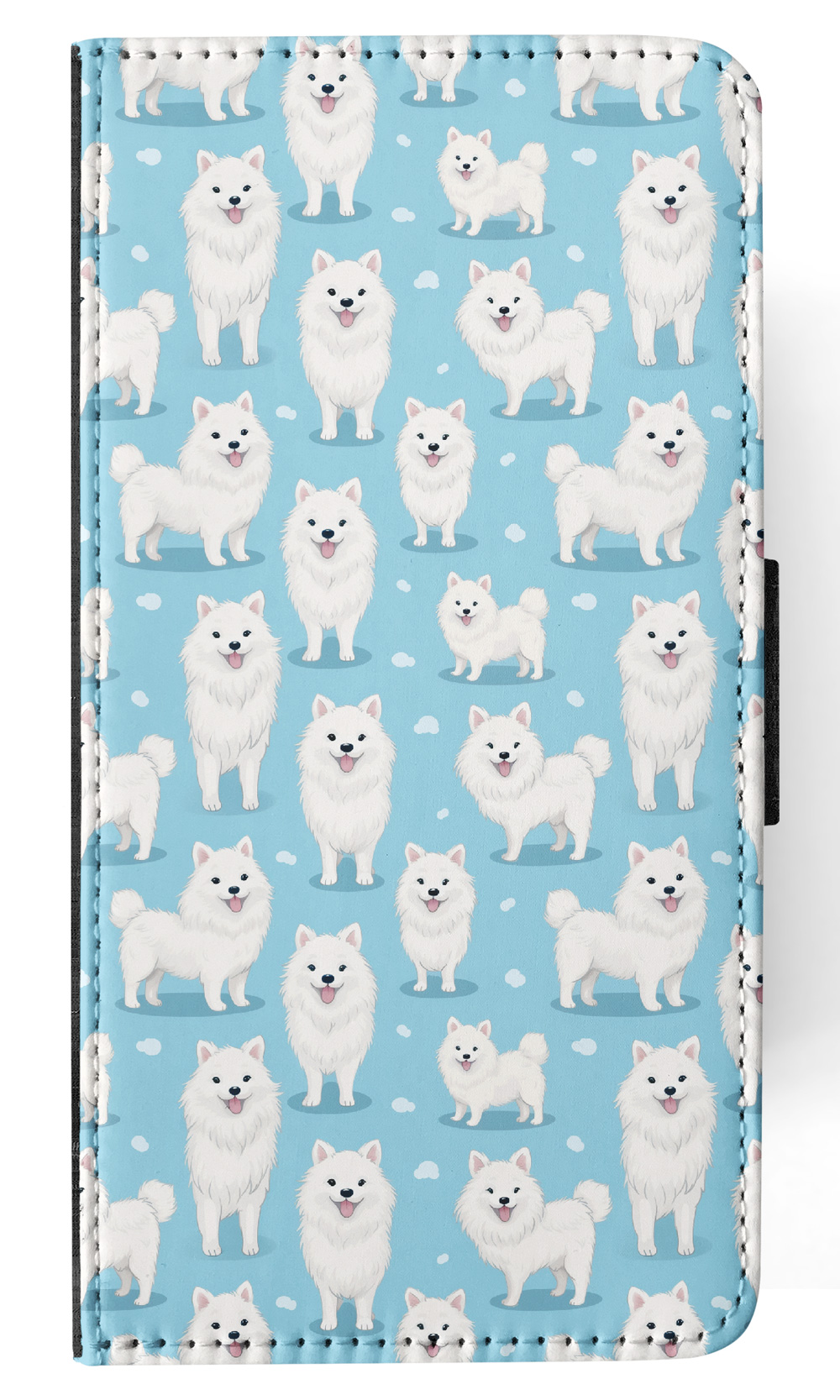 FLIP CASE FOR SAMSUNG GALAXY|CUTE AMERICAN ESKIMO DOG PUPPY CANINE PATTERN #A1 - Picture 10 of 36