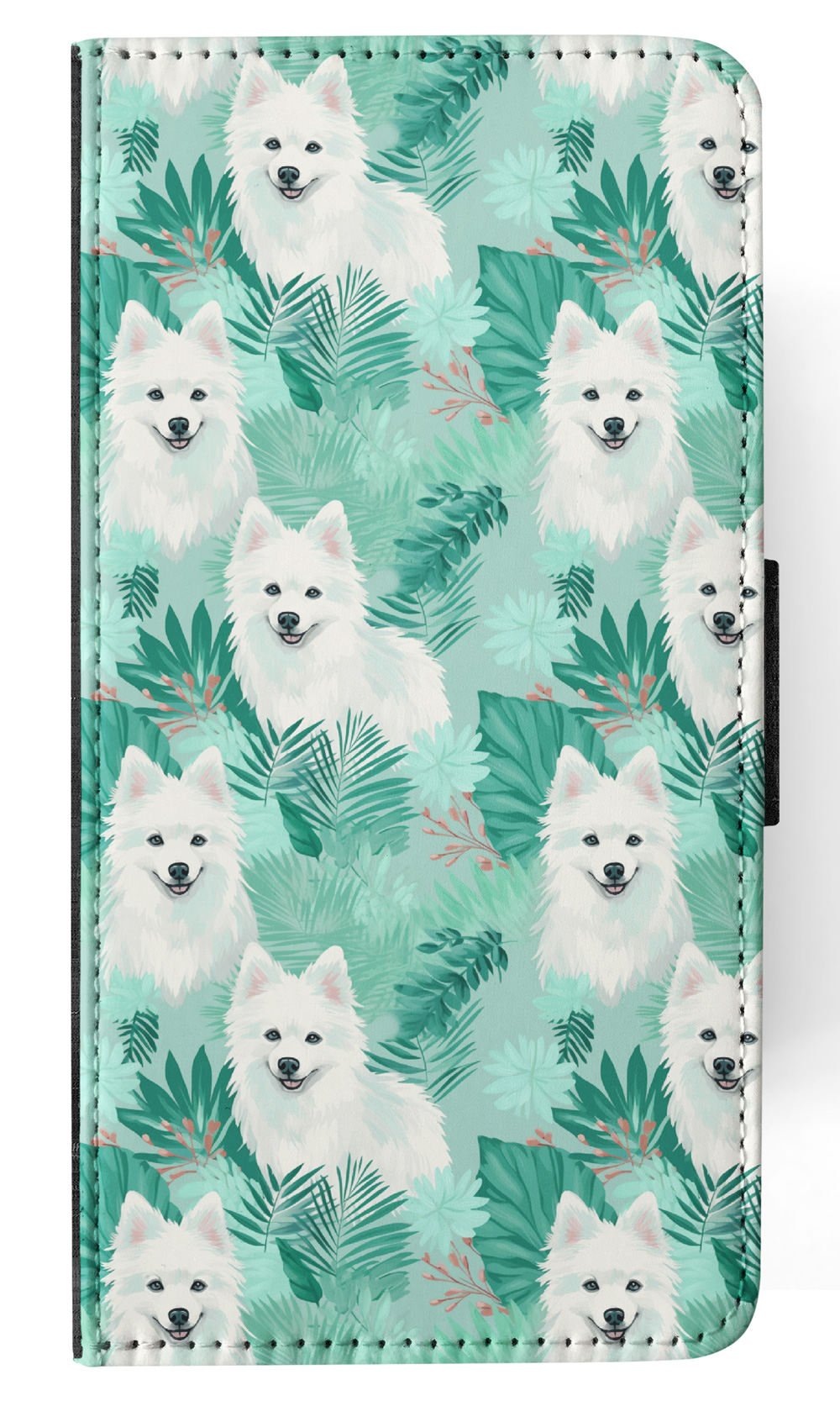 FLIP CASE FOR SAMSUNG GALAXY|CUTE AMERICAN ESKIMO DOG PUPPY CANINE PATTERN #A1 - Picture 17 of 36