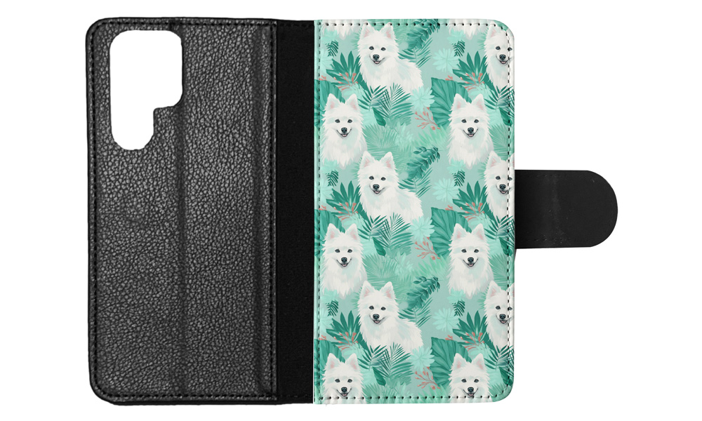FLIP CASE FOR SAMSUNG GALAXY|CUTE AMERICAN ESKIMO DOG PUPPY CANINE PATTERN #A1 - Picture 19 of 36