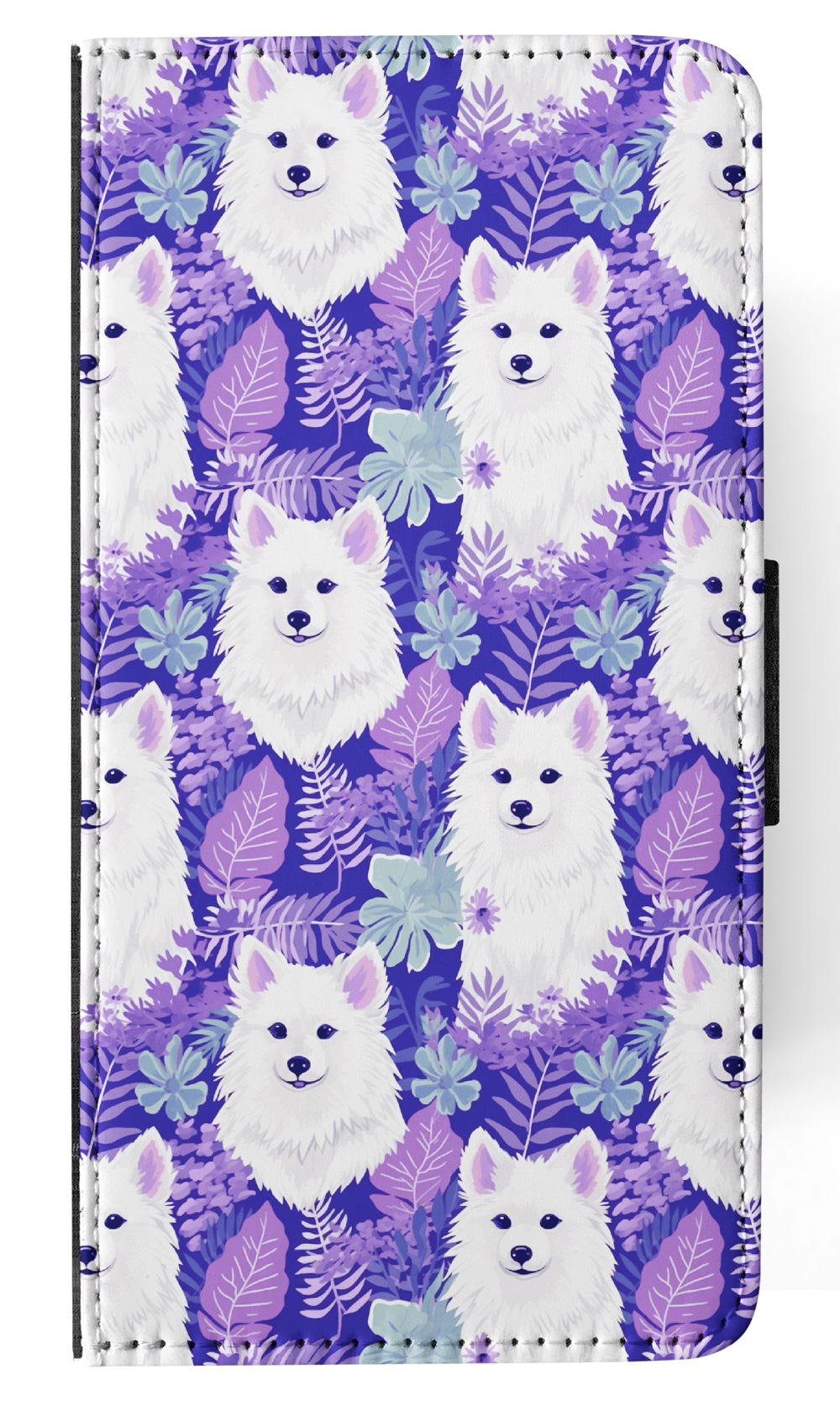 FLIP CASE FOR SAMSUNG GALAXY|CUTE AMERICAN ESKIMO DOG PUPPY CANINE PATTERN #A1 - Picture 24 of 36