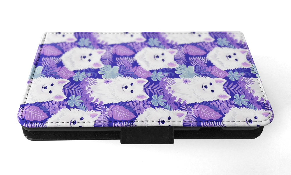FLIP CASE FOR SAMSUNG GALAXY|CUTE AMERICAN ESKIMO DOG PUPPY CANINE PATTERN #A1 - Picture 25 of 36