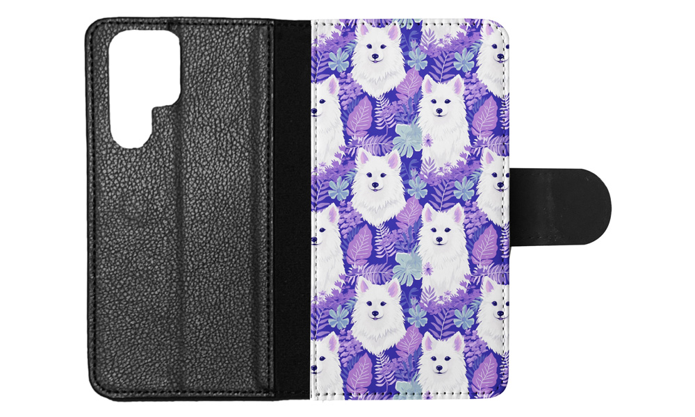 FLIP CASE FOR SAMSUNG GALAXY|CUTE AMERICAN ESKIMO DOG PUPPY CANINE PATTERN #A1 - Picture 26 of 36