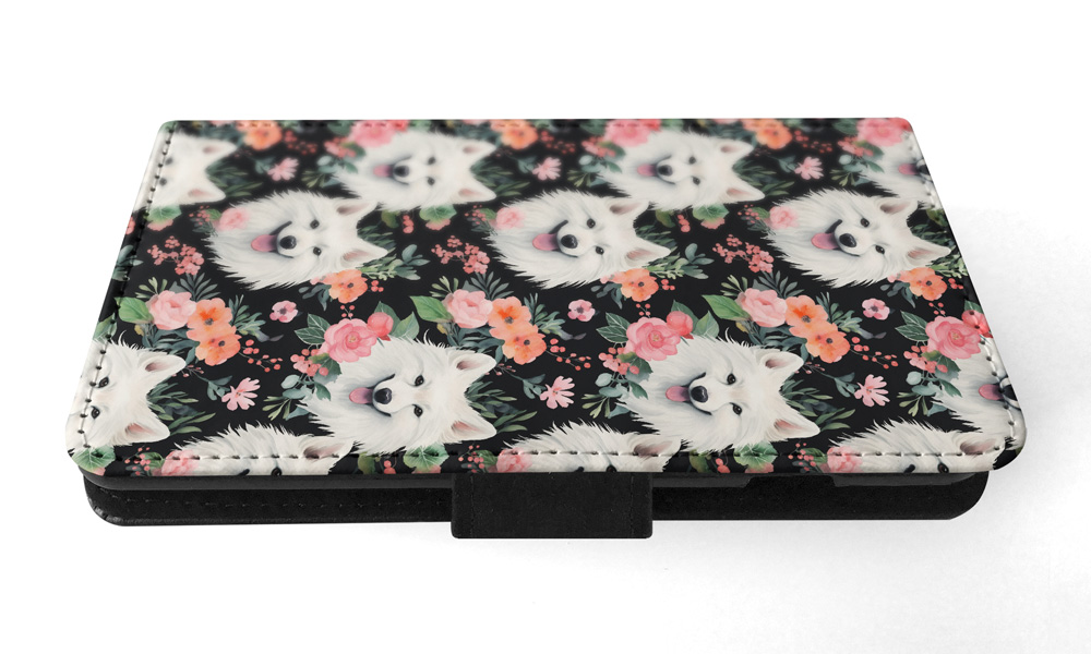 FLIP CASE FOR SAMSUNG GALAXY|CUTE AMERICAN ESKIMO DOG PUPPY CANINE PATTERN #A1 - Picture 32 of 36