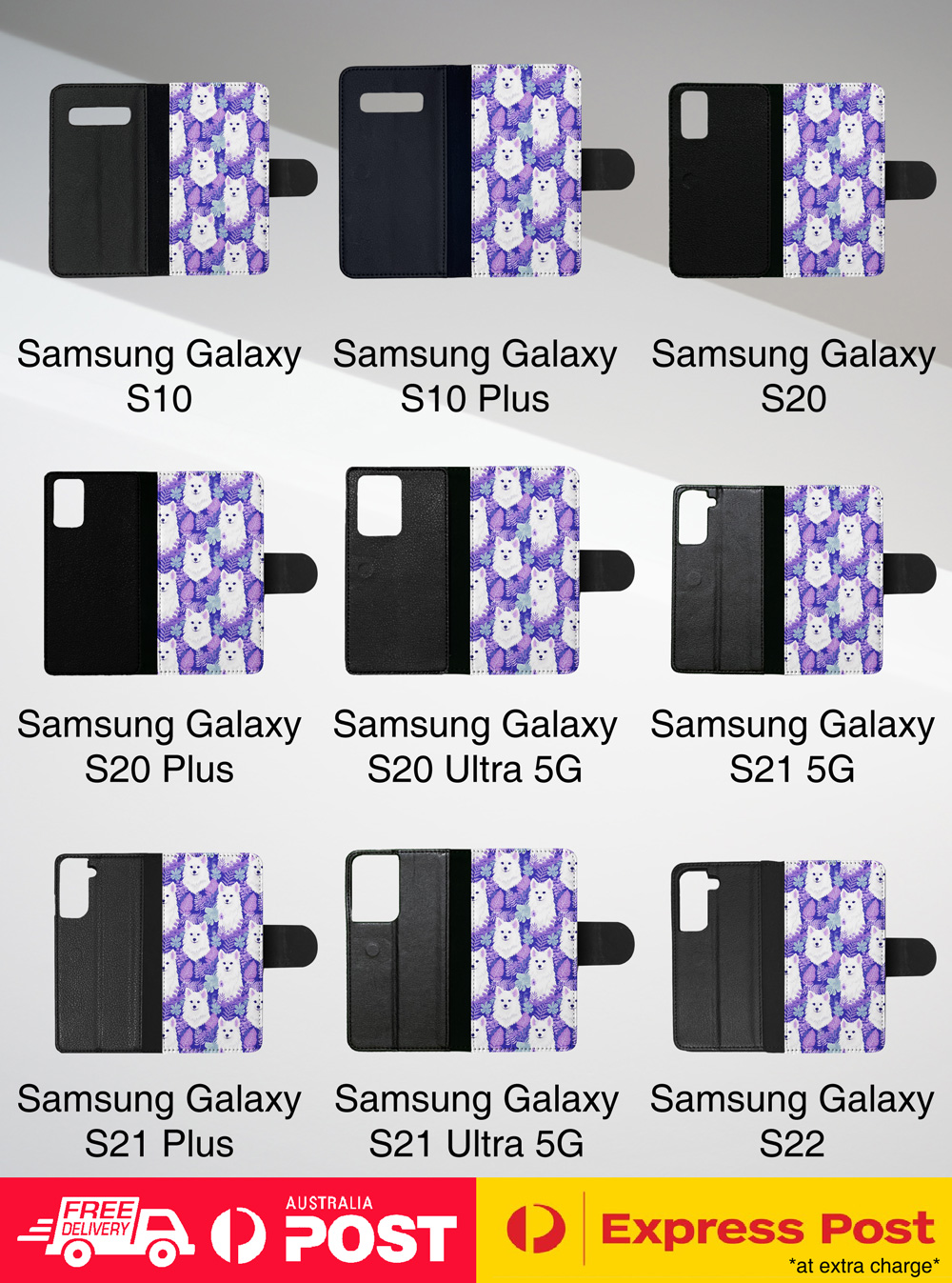 FLIP CASE FOR SAMSUNG GALAXY|CUTE AMERICAN ESKIMO DOG PUPPY CANINE PATTERN #A1 - Picture 28 of 36