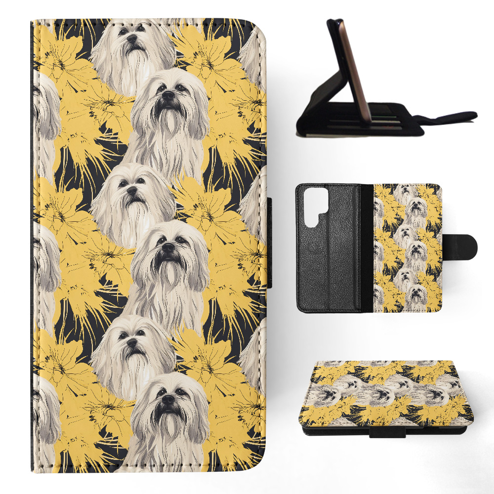FLIP CASE FOR SAMSUNG GALAXY|LHASA APSO PUPPY DOG PATTERN #A1 - Picture 16 of 36