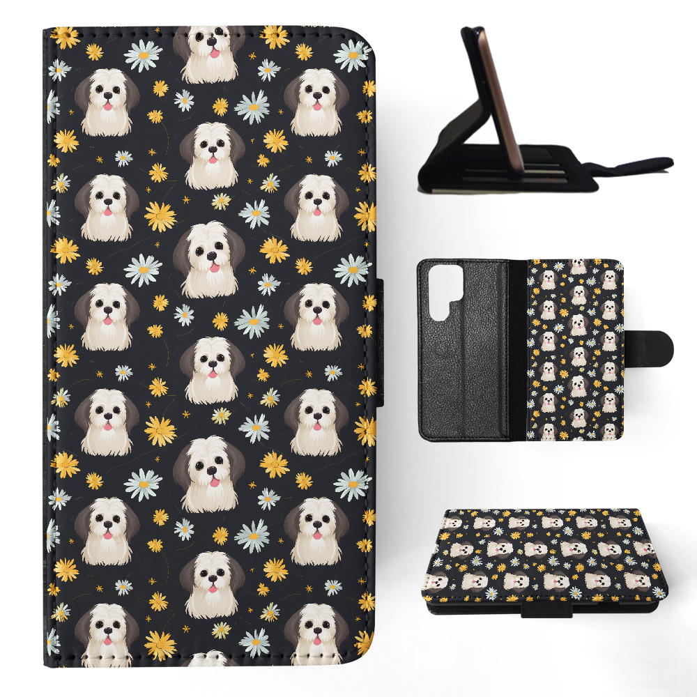 FLIP CASE FOR SAMSUNG GALAXY|LHASA APSO PUPPY DOG PATTERN #A1 - Picture 23 of 36