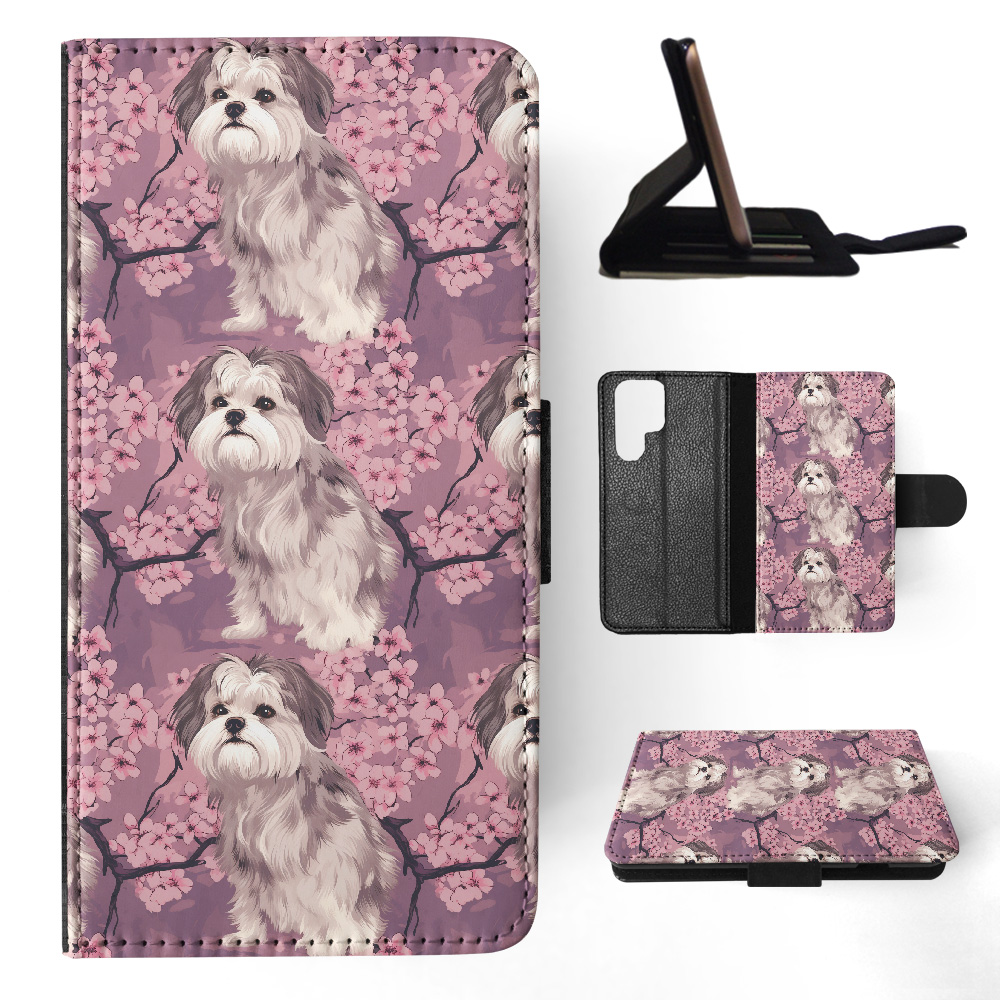 FLIP CASE FOR SAMSUNG GALAXY|LHASA APSO PUPPY DOG PATTERN #A1 - Picture 30 of 36