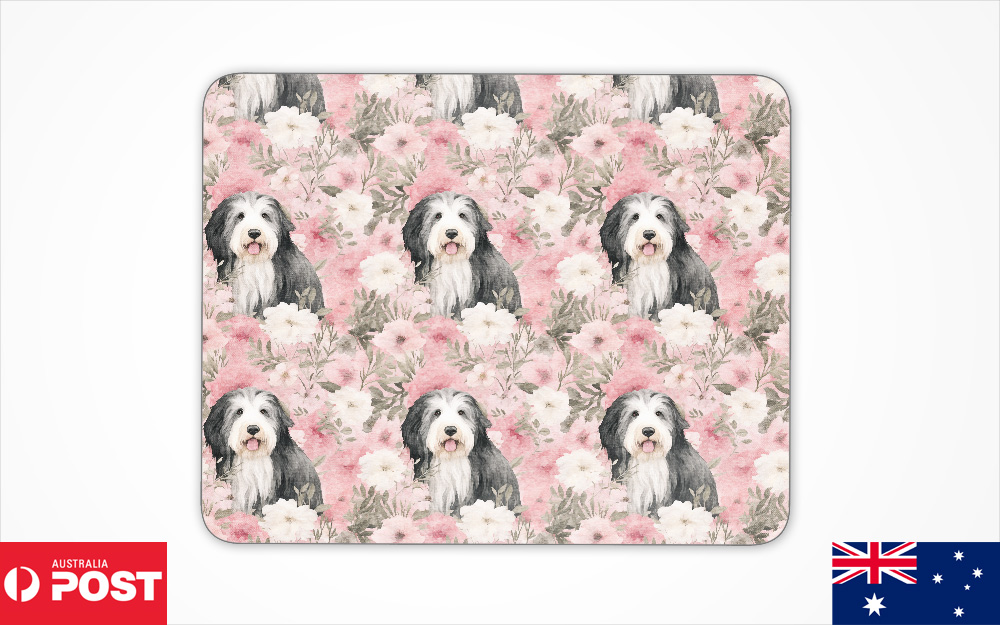 MOUSE PAD DESK MAT ANTI-SLIP|OLD ENGLISH SHEEPDOG PUPPY DOG CANINE PATTERN #A1 - Picture 2 of 16