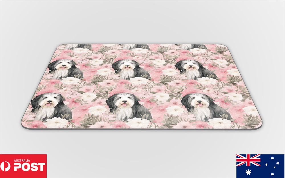 MOUSE PAD DESK MAT ANTI-SLIP|OLD ENGLISH SHEEPDOG PUPPY DOG CANINE PATTERN #A1 - Picture 3 of 16