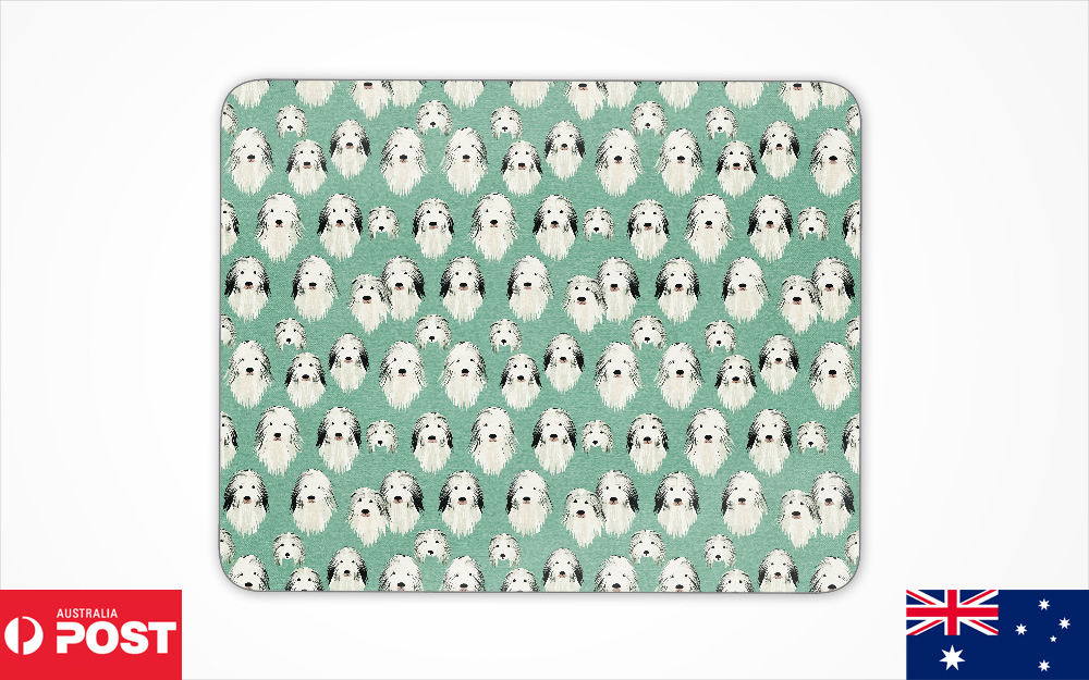 MOUSE PAD DESK MAT ANTI-SLIP|OLD ENGLISH SHEEPDOG PUPPY DOG CANINE PATTERN #A1 - Picture 5 of 16