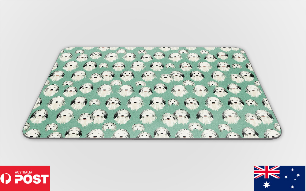 MOUSE PAD DESK MAT ANTI-SLIP|OLD ENGLISH SHEEPDOG PUPPY DOG CANINE PATTERN #A1 - Picture 6 of 16