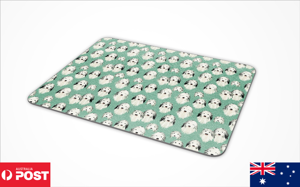 MOUSE PAD DESK MAT ANTI-SLIP|OLD ENGLISH SHEEPDOG PUPPY DOG CANINE PATTERN #A1 - Picture 7 of 16