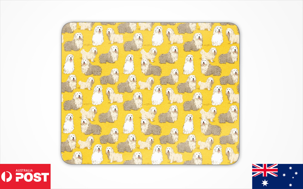 MOUSE PAD DESK MAT ANTI-SLIP|OLD ENGLISH SHEEPDOG PUPPY DOG CANINE PATTERN #A1 - Picture 8 of 16