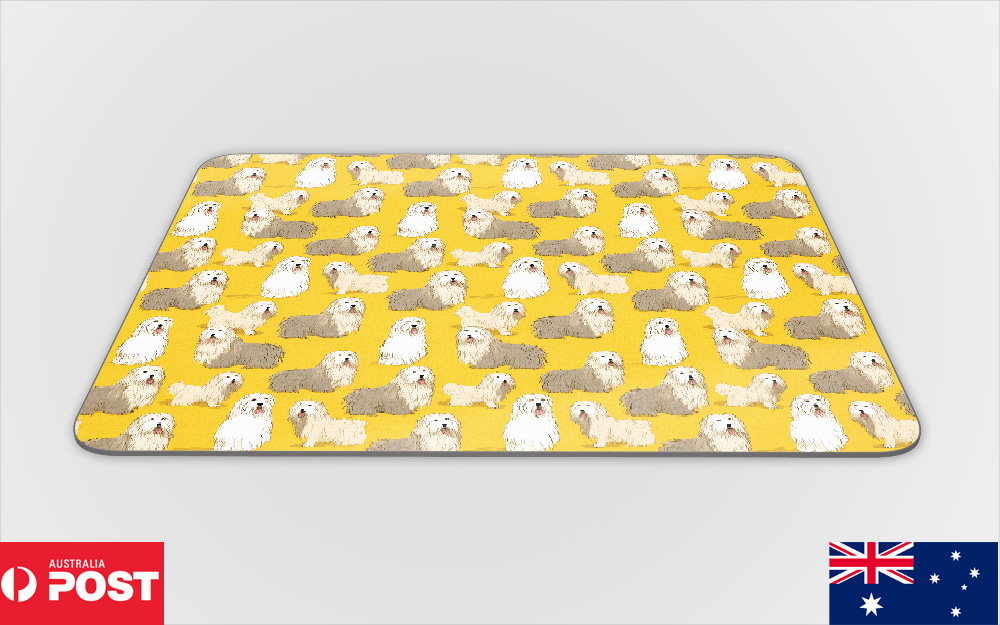 MOUSE PAD DESK MAT ANTI-SLIP|OLD ENGLISH SHEEPDOG PUPPY DOG CANINE PATTERN #A1 - Picture 9 of 16