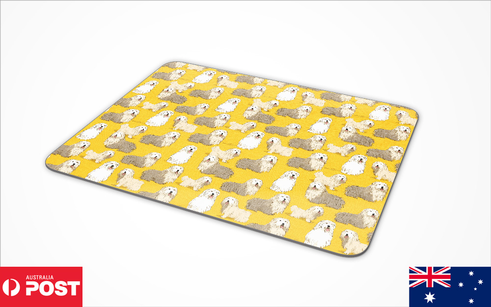 MOUSE PAD DESK MAT ANTI-SLIP|OLD ENGLISH SHEEPDOG PUPPY DOG CANINE PATTERN #A1 - Picture 10 of 16