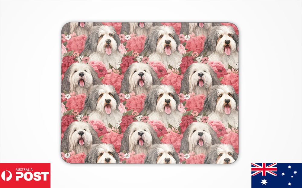 MOUSE PAD DESK MAT ANTI-SLIP|OLD ENGLISH SHEEPDOG PUPPY DOG CANINE PATTERN #A1 - Picture 11 of 16