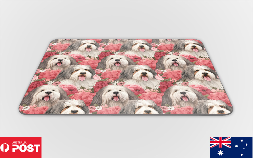 MOUSE PAD DESK MAT ANTI-SLIP|OLD ENGLISH SHEEPDOG PUPPY DOG CANINE PATTERN #A1 - Picture 12 of 16