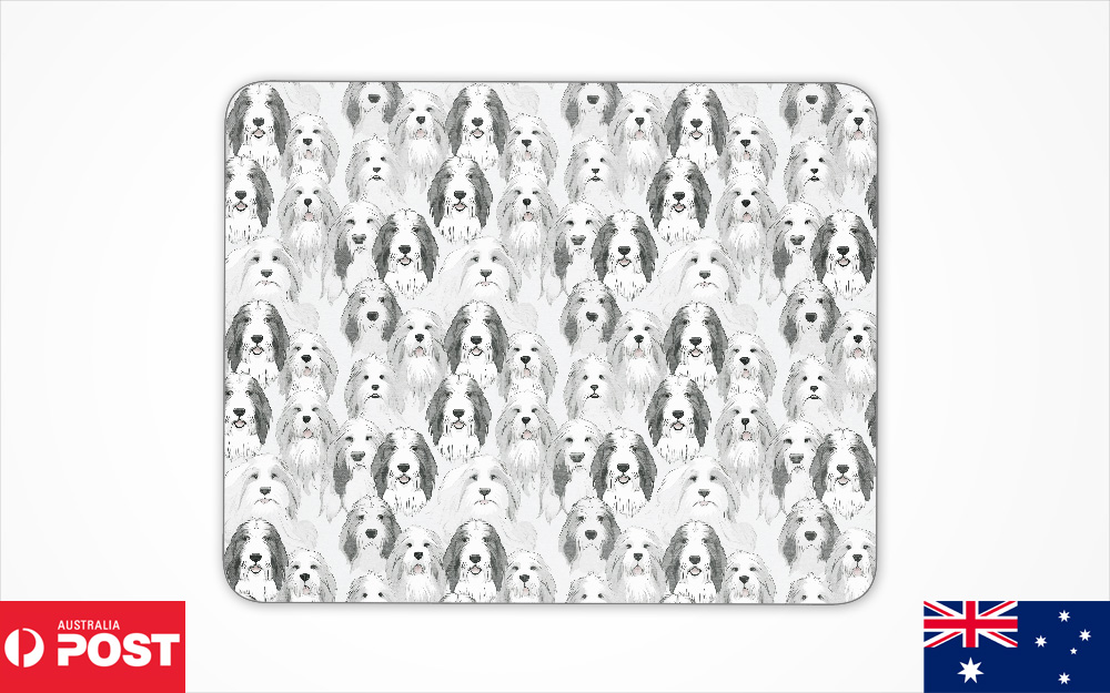 MOUSE PAD DESK MAT ANTI-SLIP|OLD ENGLISH SHEEPDOG PUPPY DOG CANINE PATTERN #A1 - Picture 14 of 16