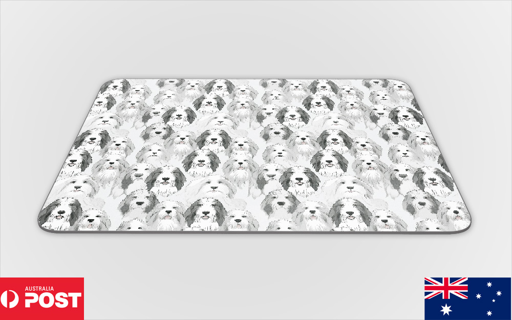 MOUSE PAD DESK MAT ANTI-SLIP|OLD ENGLISH SHEEPDOG PUPPY DOG CANINE PATTERN #A1 - Picture 15 of 16