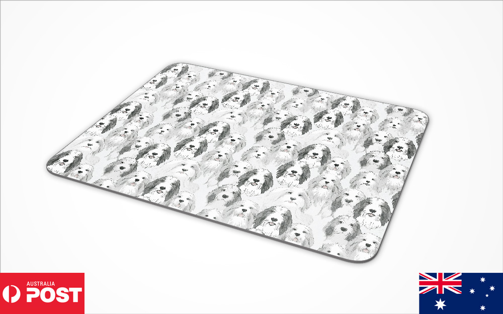 MOUSE PAD DESK MAT ANTI-SLIP|OLD ENGLISH SHEEPDOG PUPPY DOG CANINE PATTERN #A1 - Picture 16 of 16