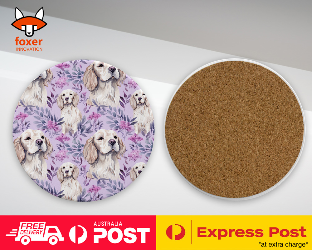 COASTER DRINKING PLACEMAT MAT|CUTE CLUMBER SPANIEL PUPPY DOG CANINE PATTERN #A2 - Picture 33 of 41