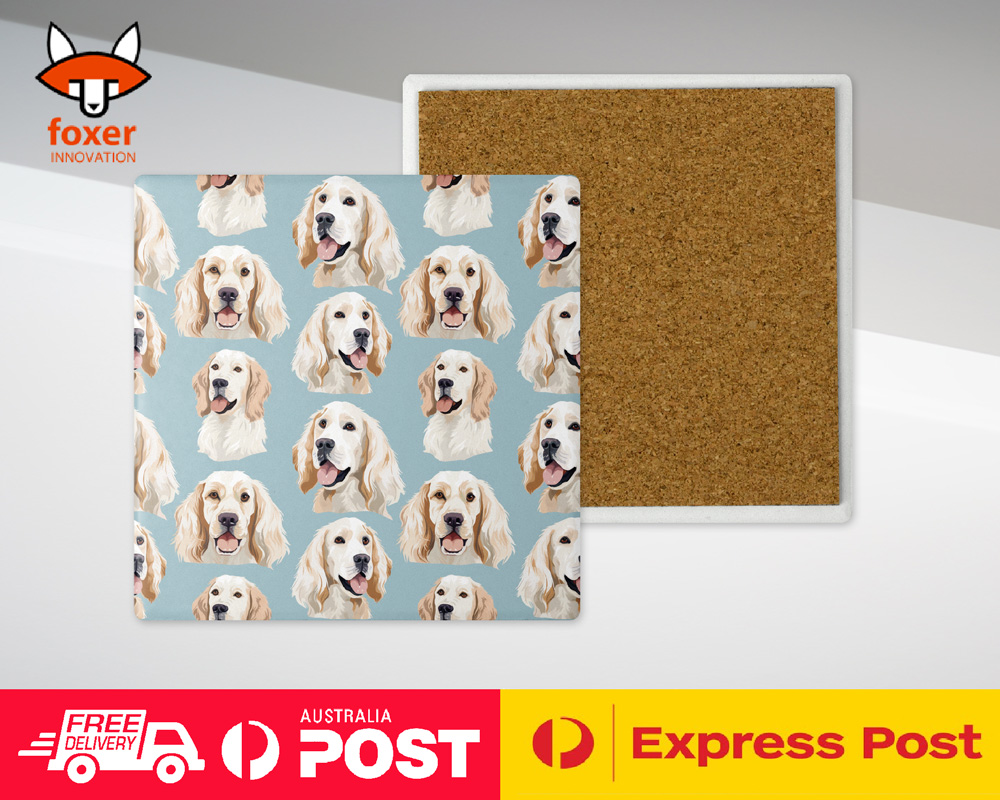 COASTER DRINKING PLACEMAT MAT|CUTE CLUMBER SPANIEL PUPPY DOG CANINE PATTERN #A2 - Picture 16 of 41