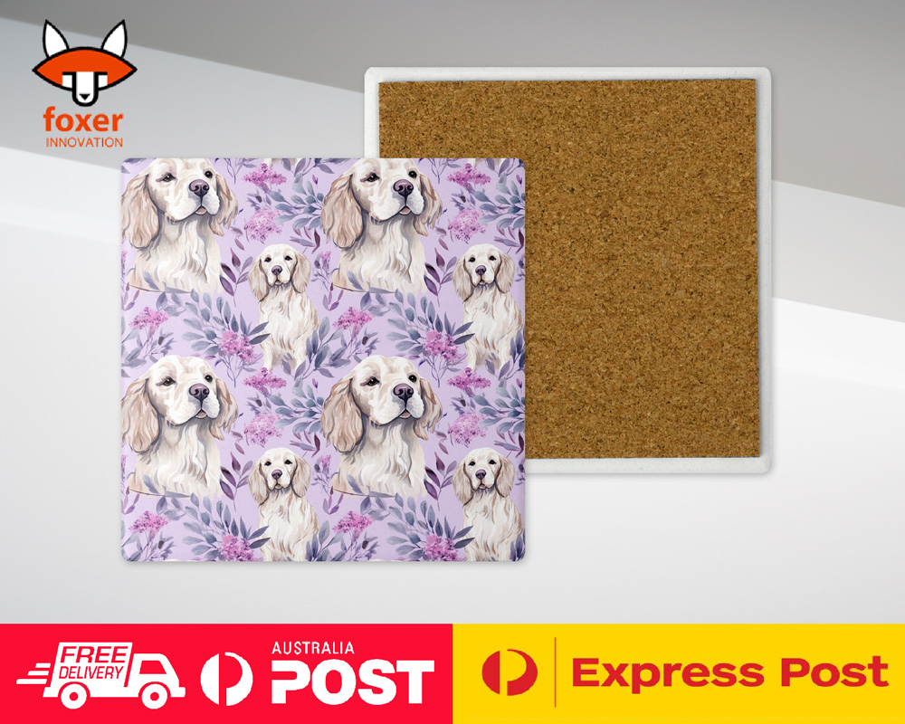 COASTER DRINKING PLACEMAT MAT|CUTE CLUMBER SPANIEL PUPPY DOG CANINE PATTERN #A2 - Picture 32 of 41